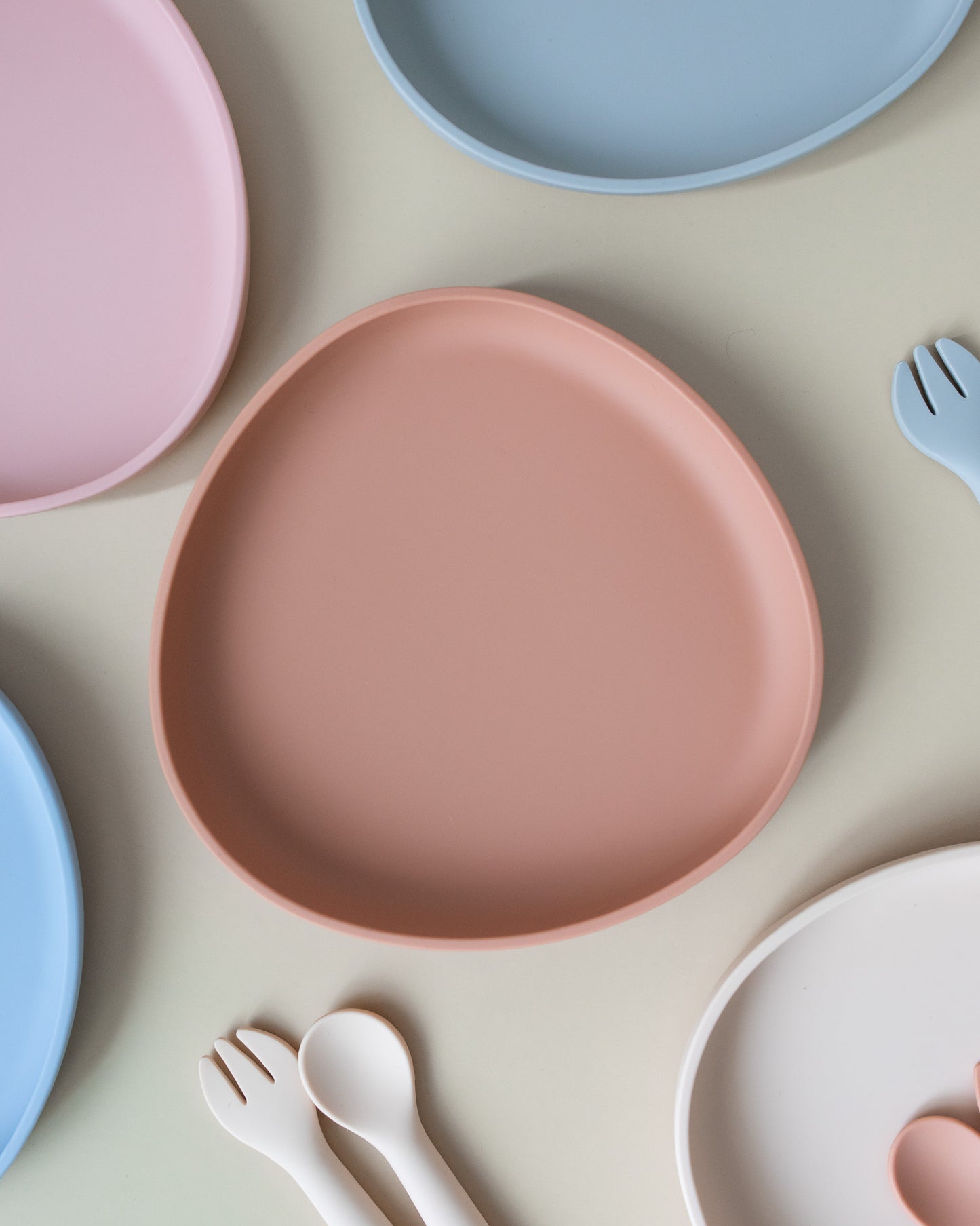 Children's plate in silicone - Terracotta