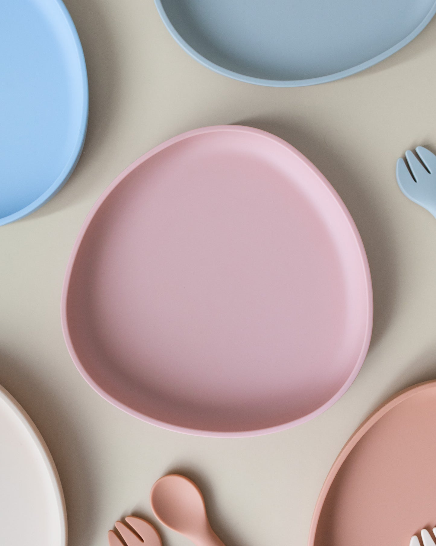Silicone children's plate - Rose