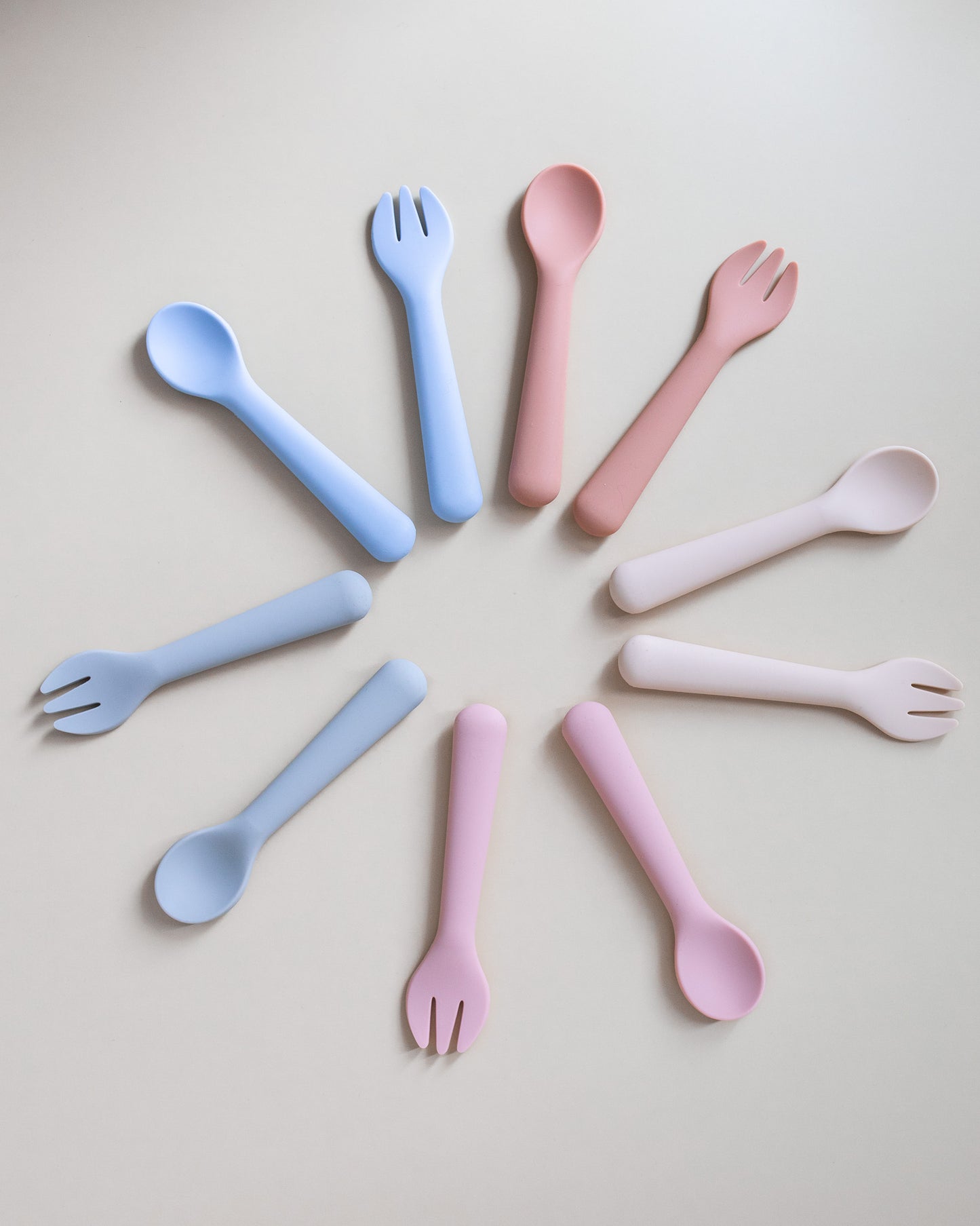 Spoon & Fork in silicone - Rose