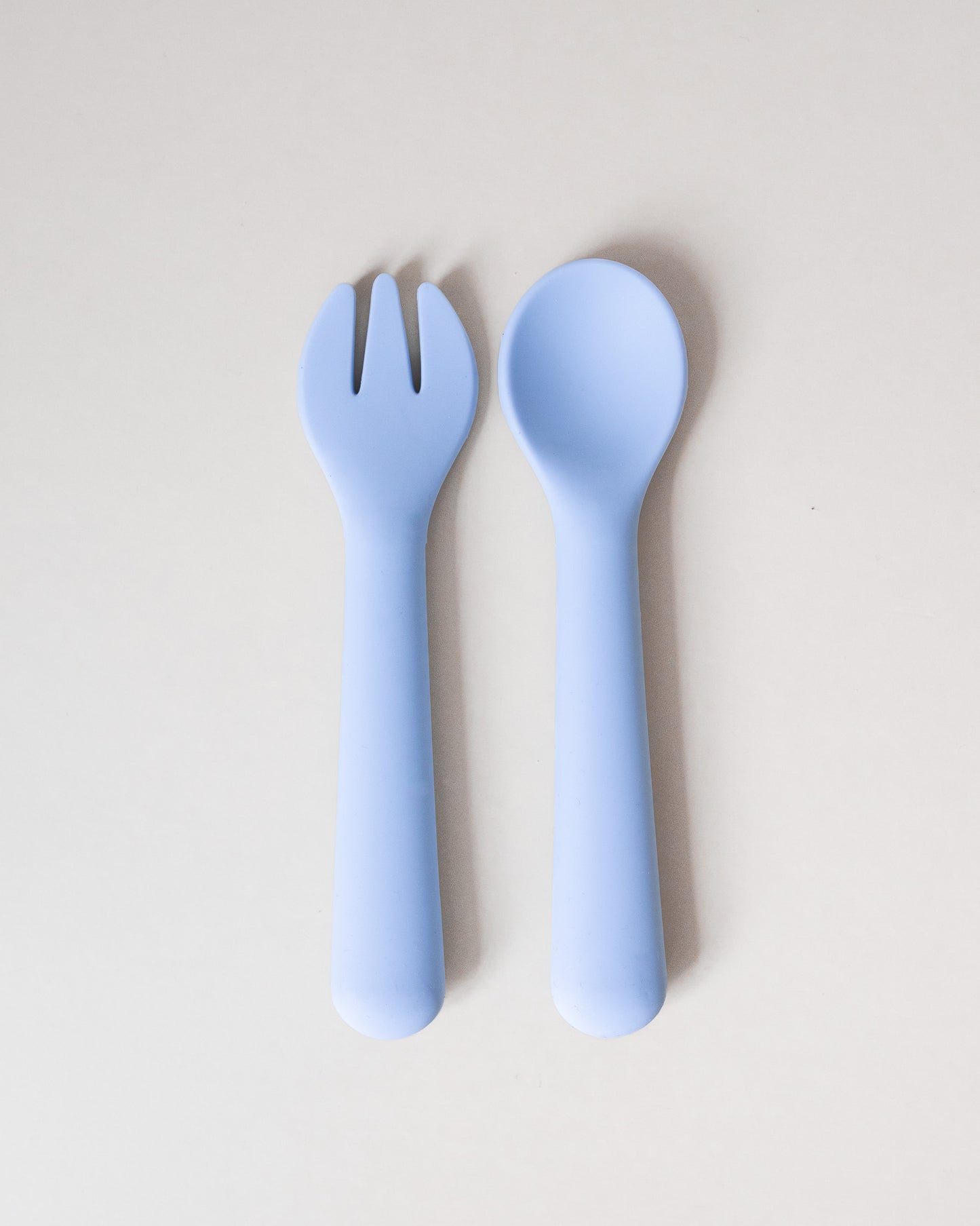 Silicone Spoon & Fork - Powder Blue