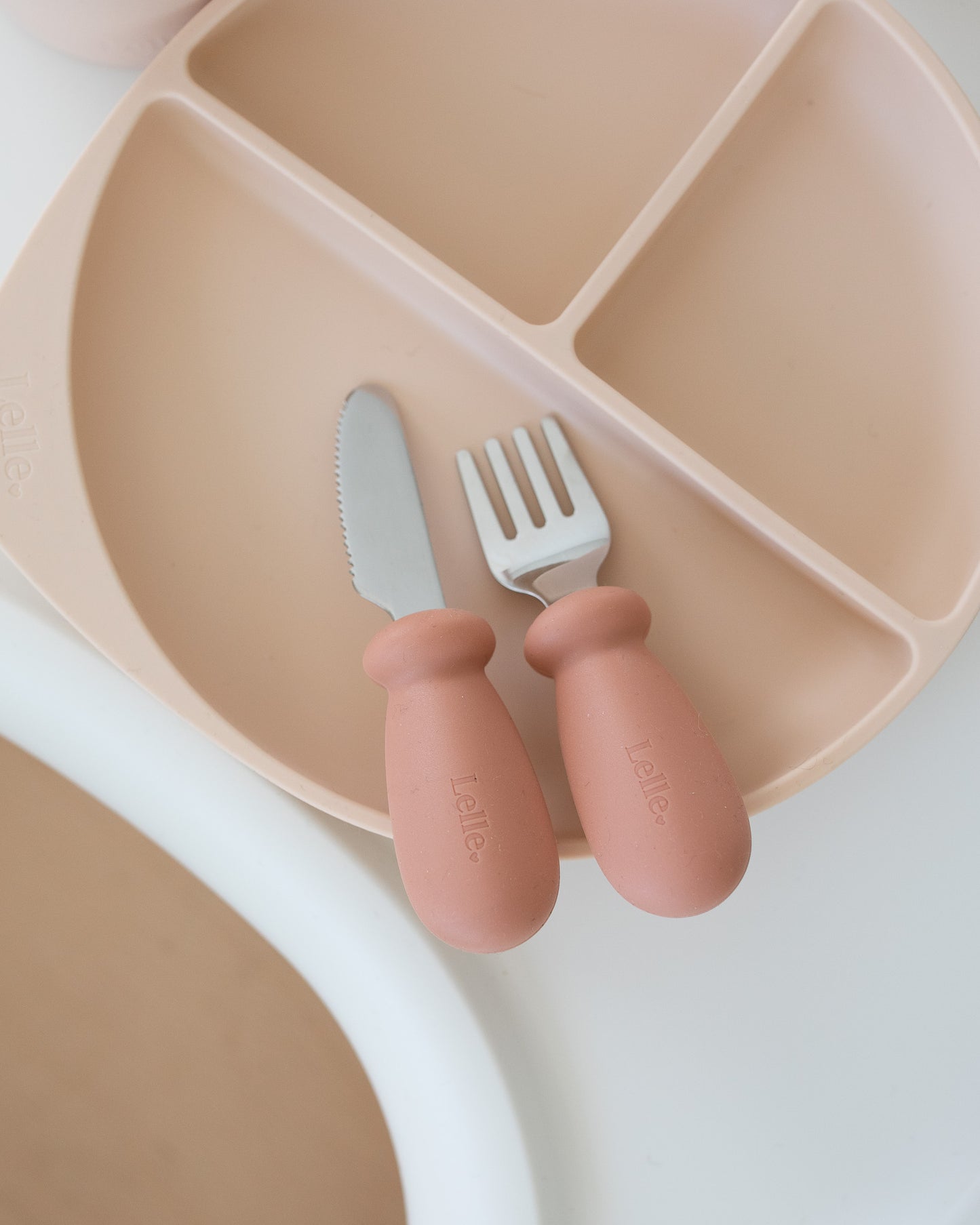 Silicone/steel cutlery set - Terracotta