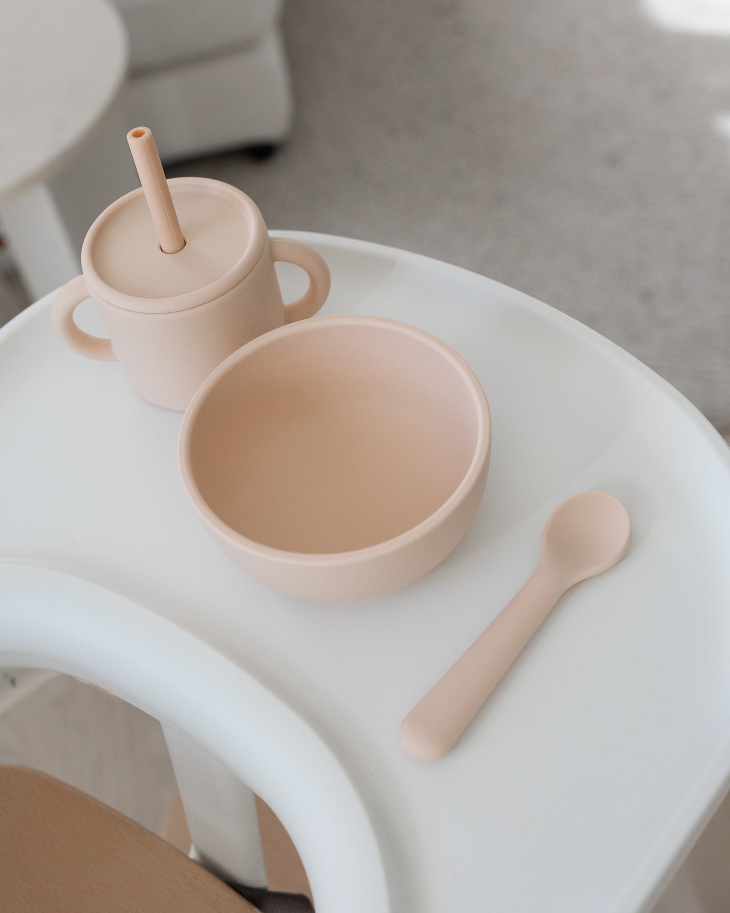 Silicone bowl with lid - Oat Beige