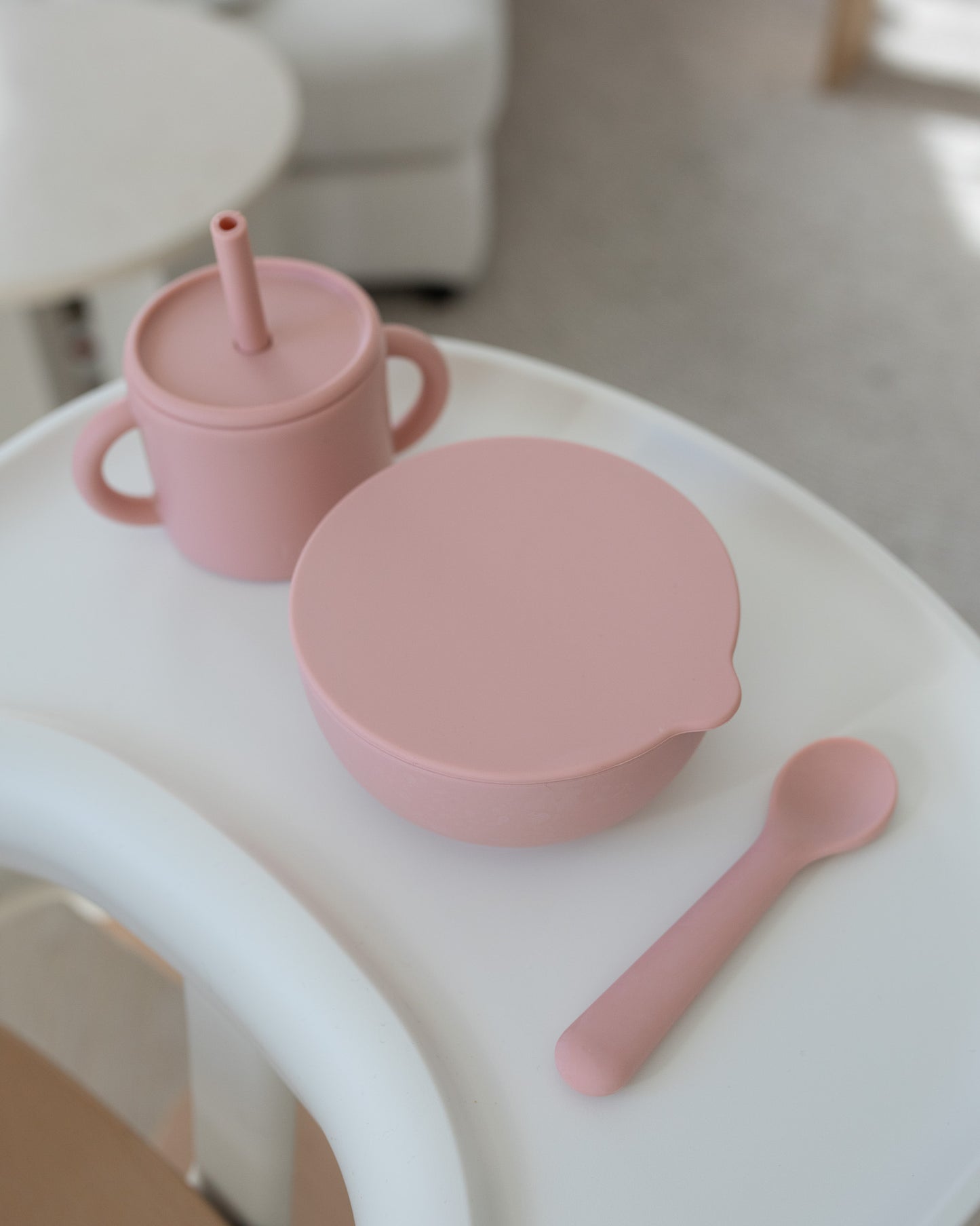 Silicone bowl with lid - Cloud Grey