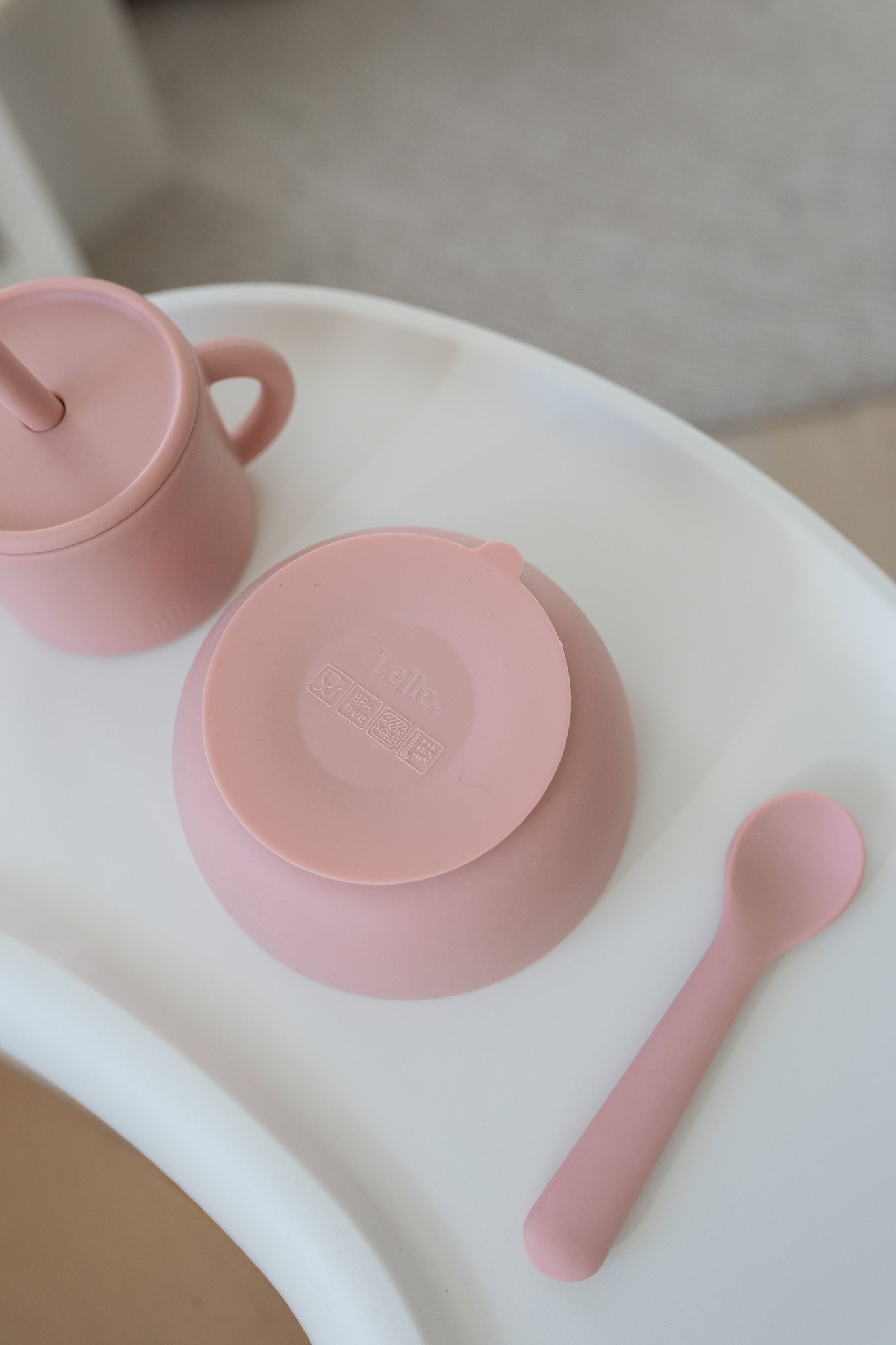Silicone bowl with lid - Cloud Grey