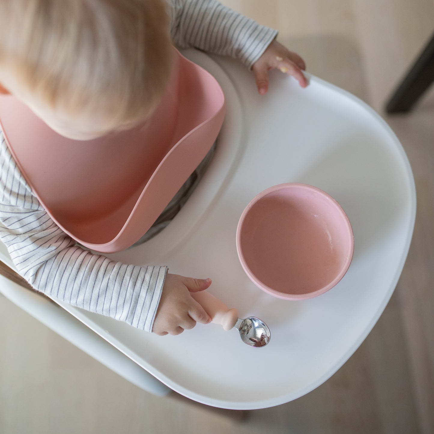 Silicone baby bowl with lid - Rose