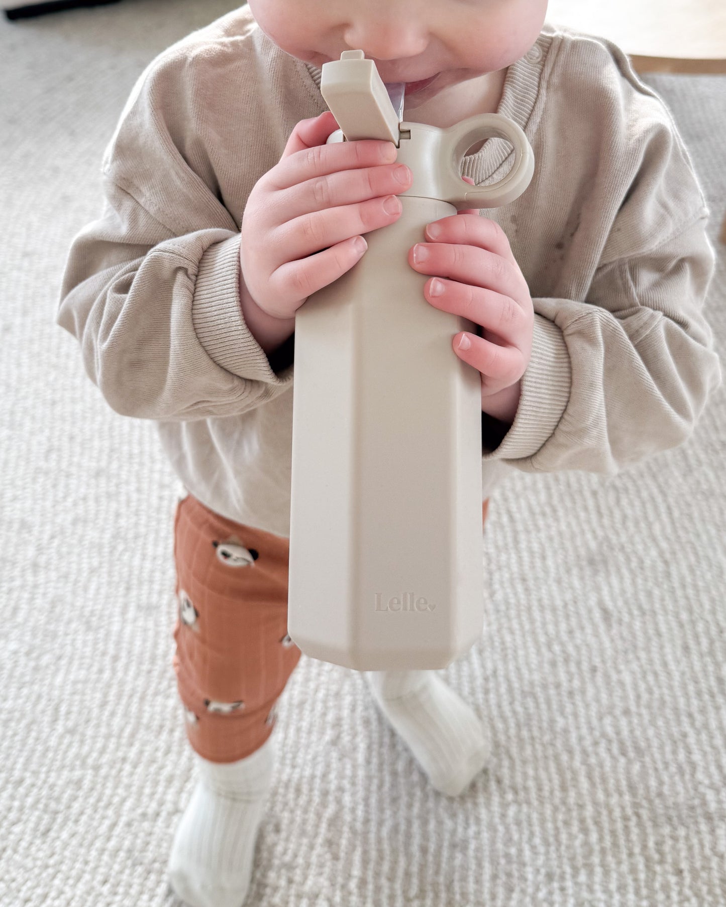 Silicone water bottle - Sandy Beige