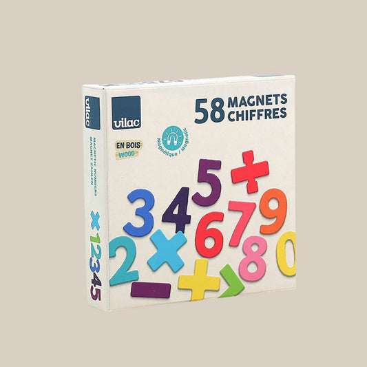 Magnetiska siffror i trä - 58 delar