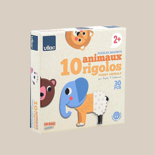 Magnetiska Mix-och-Match djur i trä – 30 delar